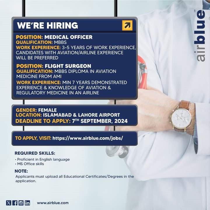 Airblue Jobs 2024 – Apply for Female Cabin Crew Positions at www.airblue.com 1 Airblue Jobs 2024 – Apply for Female Cabin Crew Positions at www.airblue.com