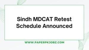 Sindh MDCAT Retest Schedule Announced