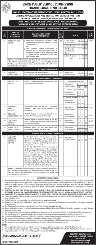 Opportunities at Sindh Public Service Commission 2024 1 image 4