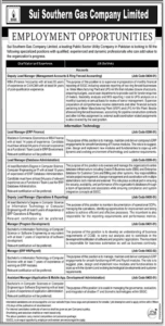 Opportunities at Sui Southern Gas Company Limited 2025