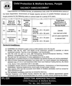 Child Protection and Welfare Bureau Punjab Jobs