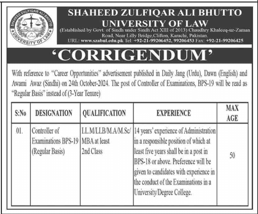Latest Job Opportunity at SZABUL University 2025 1 Latest Job Opportunity at SZABUL University 2025