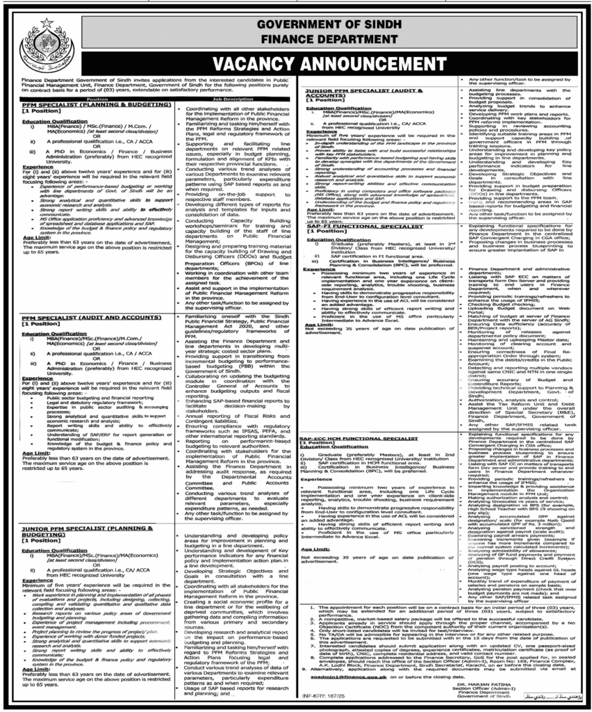 Latest Finance Department Sindh Jobs 2025 1 Latest Finance Department Sindh Jobs 2025