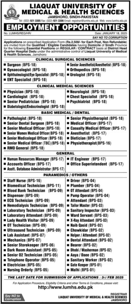 Liaquat University of Medical Health Sciences Jobs 2025 Today 1 Liaquat University of Medical Health Sciences Jobs