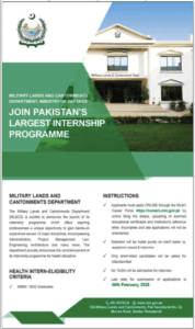 Military Lands Cantonment Department Internship Latest 2025
