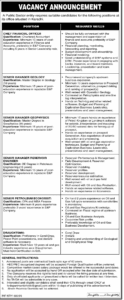 Public Sector Organization Management Posts Sindh