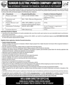 Paid Internship Program at Sukkur Electric Company