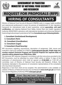 New Consultant Jobs at Ministry of National Food
