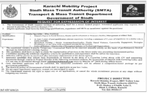 Sindh Mass Transit Authority BRT Yellow Line Jobs Advertisement
