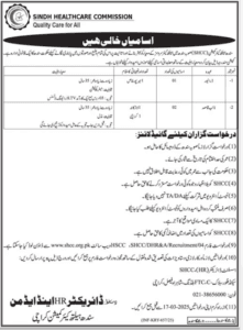 Latest Jobs at Sindh Healthcare Commission SHCC