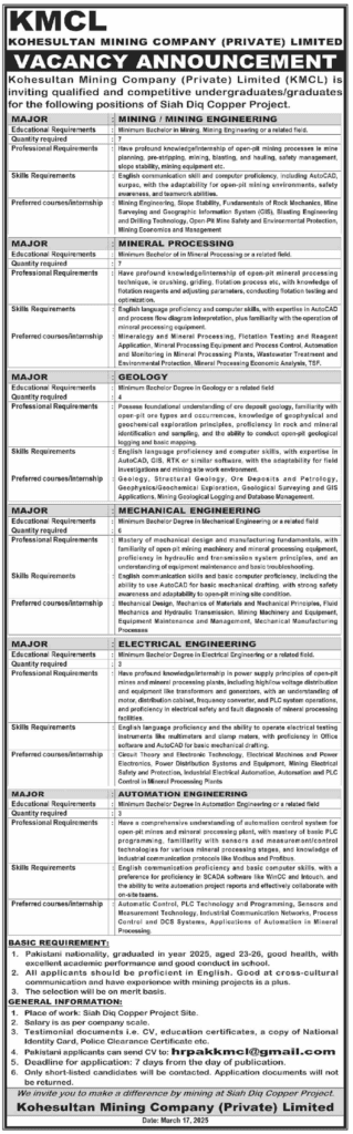 Kohesultan Mining Company Job Opportunities 2025 1 Kohesultan Mining Company Job Opportunities 2025