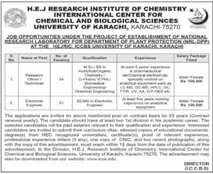 ICCBS University of Karachi Latest Vacancies 2025