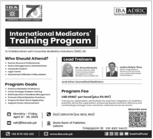 IBA ADRIC International Mediators Training Program