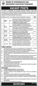 Board of Intermediate Secondary Education Posts