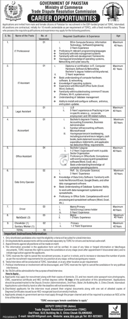 Latest Government of Pakistan Ministry of Commerce Jobs 2025 1 Government of Pakistan Ministry of Commerce Jobs