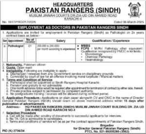 Pakistan Rangers Sindh Jobs 2025 Employment