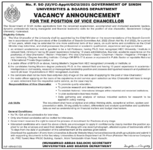 Job Opportunities at Government College University