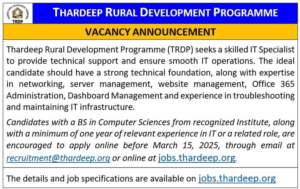 Latest Thardeep Rural Development Programme TRDP NGO Jobs