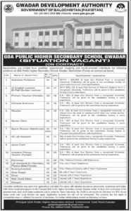 Latest GDA Public Higher Secondary School Jobs