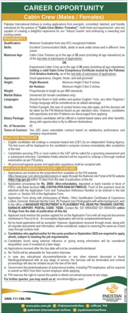 Opportunity at Pakistan International Airlines PIA 2025 1 Opportunity at Pakistan International Airlines PIA