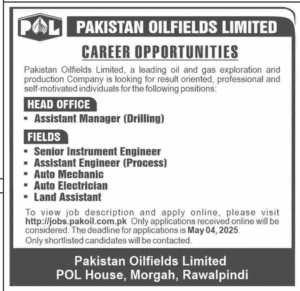 Latest POL Jobs at Pakistan Oilfields Limited