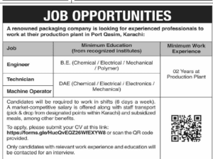 Job Opportunities at Renowned Packaging Company 2025