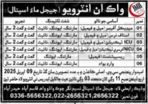 Jobs at JIJAL MAA Hospital Hyderabad Sindh