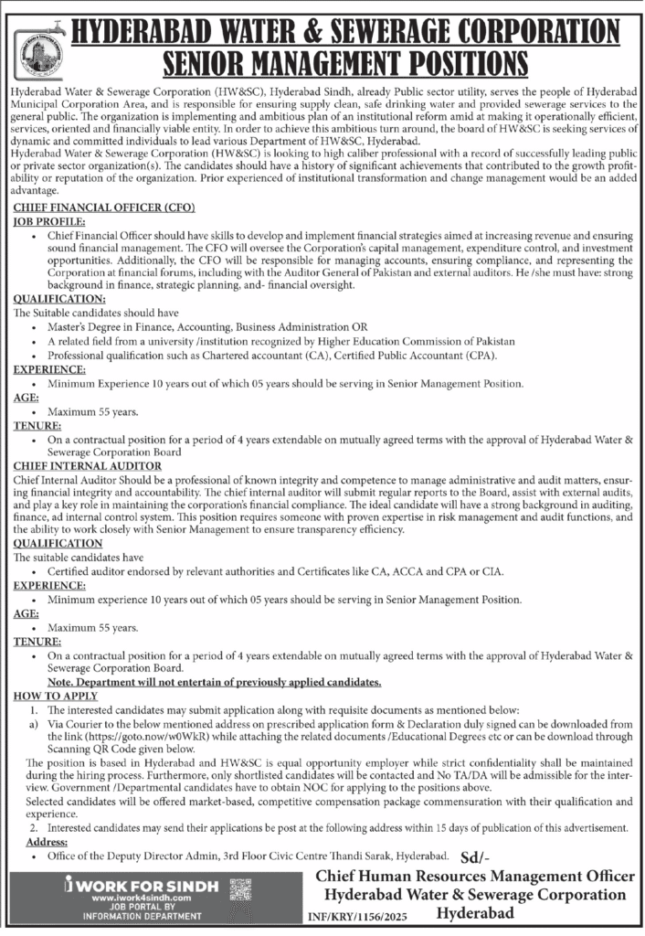 Latest Sindh Water and Sewerage Corporation Jobs 2025 1 Latest Sindh Water and Sewerage Corporation Jobs 2025