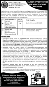 Latest Aror University of Art Sindh Jobs 2025
