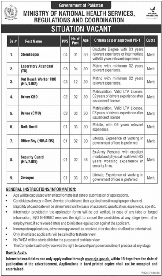 Jobs Opportunities at Ministry of National Health 1 Jobs Opportunities at Ministry of National Health