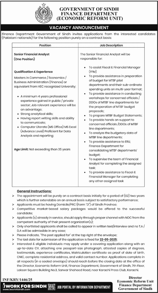 Latest Career Posts at Sindh Finance Department 1 Latest Career Posts at Sindh Finance Department