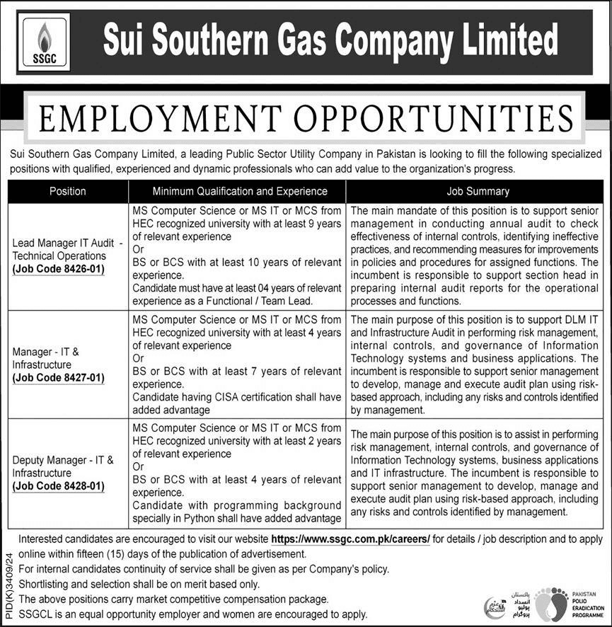 Latest Sui Southern Gas Company Recent New Jobs 1 Latest Sui Southern Gas Company Recent New Jobs