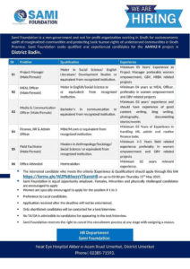 Latest Sami Foundation NGO Sindh Job Opportunities