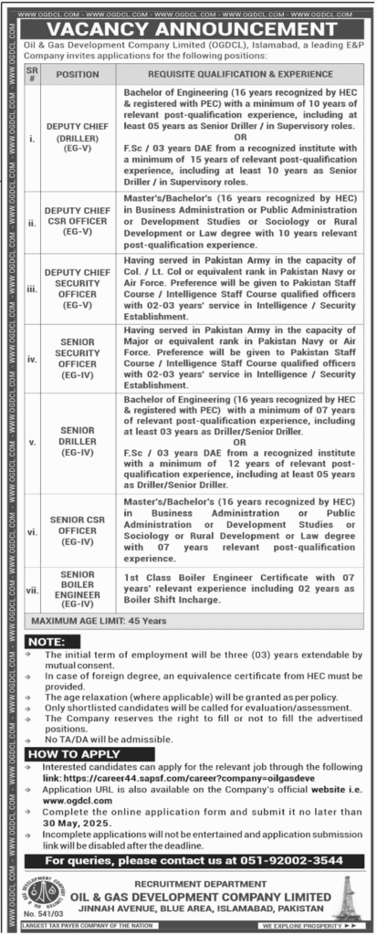 OGDCL Company Career Job Opportunities 1 OGDCL Company Career Job Opportunities