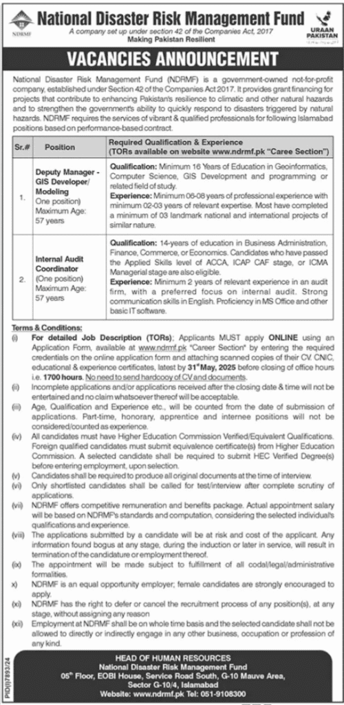 Job Opportunities at National Disaster Risk Management Fund 1 Job Opportunities at National Disaster Risk