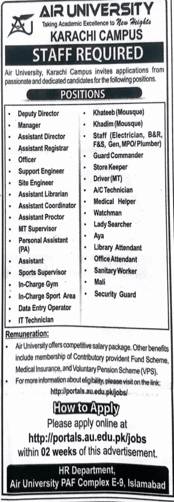 Air University Karachi Campus Jobs Apply Online 1 Air University Karachi Campus Jobs Apply Online