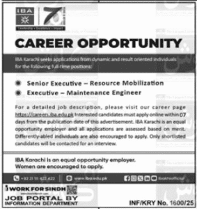 Institute of Business Administration Jobs IBA