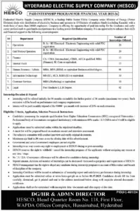 Hyderabad Electric Supply Company (HESCO) Paid Internship Program 2025-26